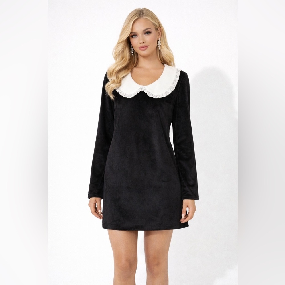 NEW Sister Jane Aquarius Scoop Neck Mini Dress Size Small Color Black White